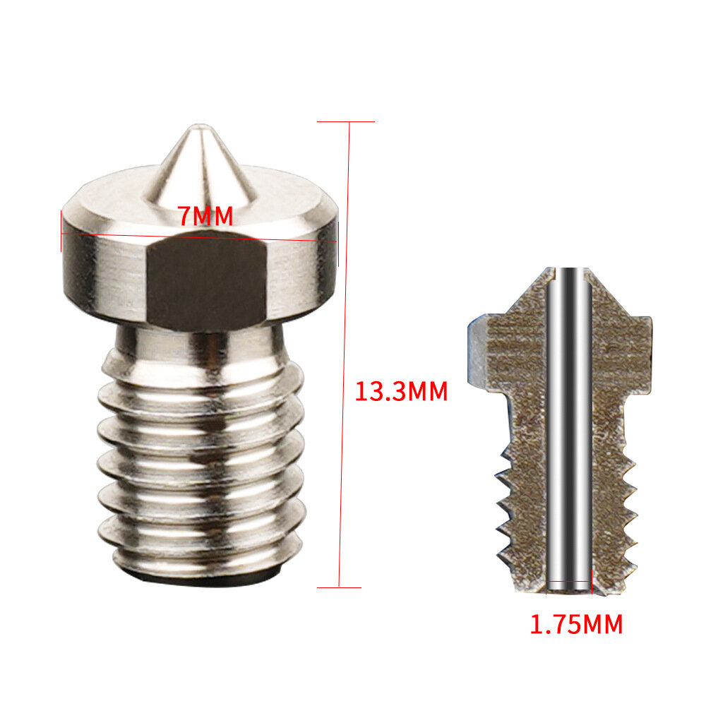 KINGROON® 3D Printer Accessories TC4 High Quality E3D Titanium Alloy Nozzle 0.2/0.3/0.4/0.5mm High Temperature Print Head No